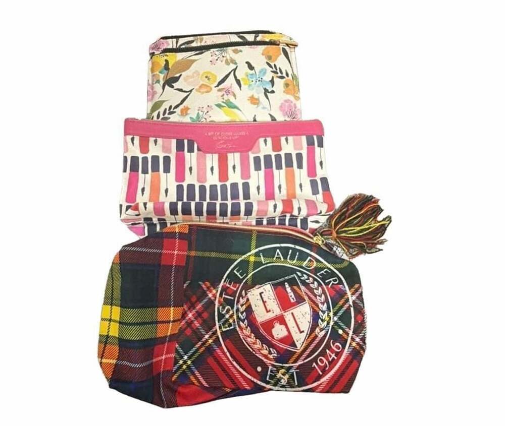 Estee Lauder Tartan Plaid Cosmetic Bag